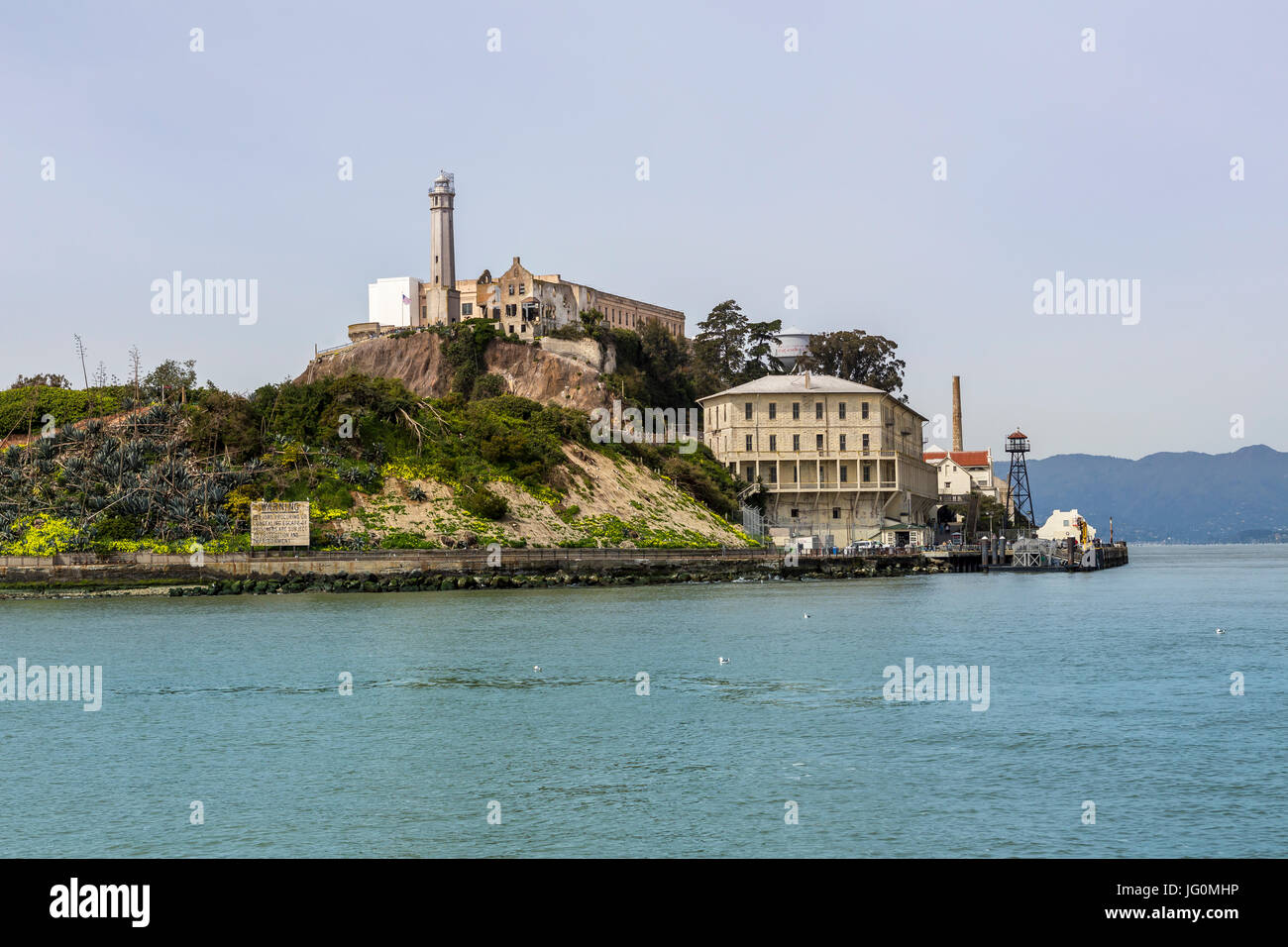 Alcatraz Prison, United States Penitentiary, military prison, federal prison, Alcatraz Island, San Francisco Bay, San Francisco, California Stock Photo