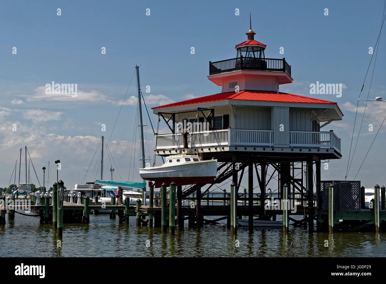 Choptank River Lighthouse (replica) Cambridge MD Stock Photo Alamy