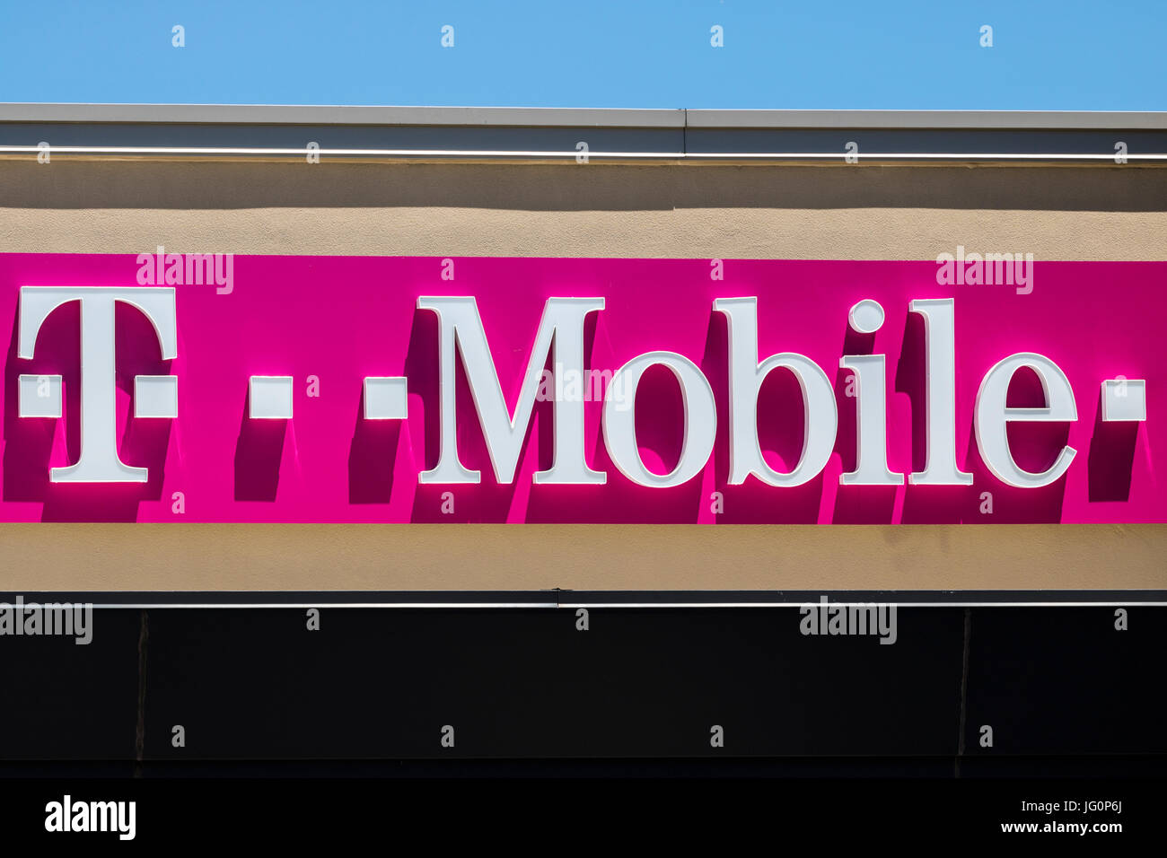 Indianapolis - Circa July 2017: T-Mobile Retail Wireless Store. Deutsche Telekom is T-Mobile's majority shareholder VII Stock Photo