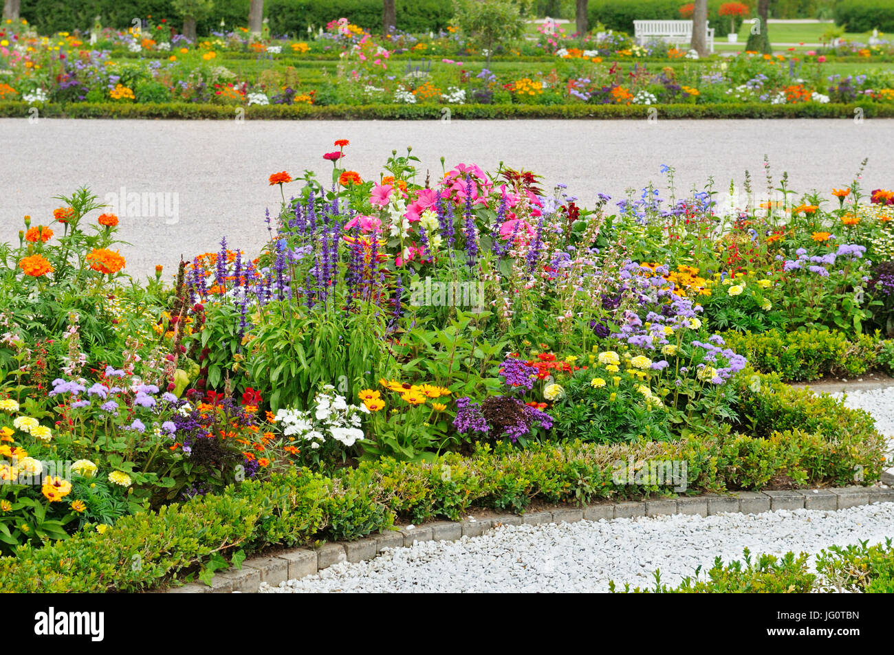 delightful flower bed in the summer park Stock Photo - Alamy