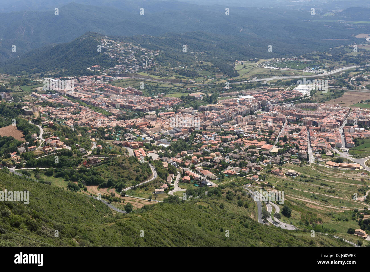 Cityscape of Berga, Barcelona province,Catalonia,Spain Stock Photo