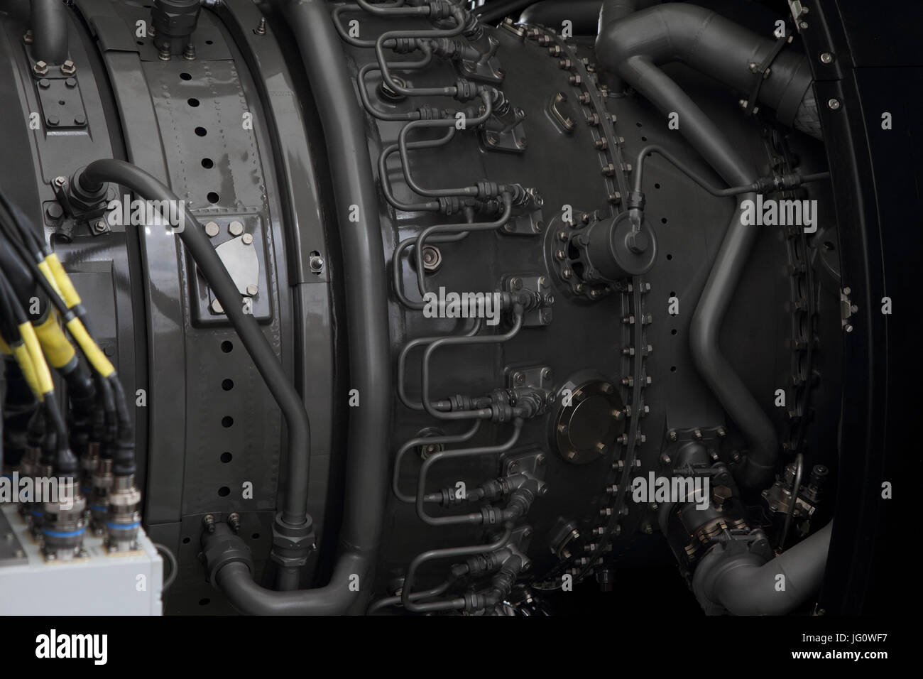 Fuel line of a modern turbofan aircraft engine closeup Stock Photo Alamy