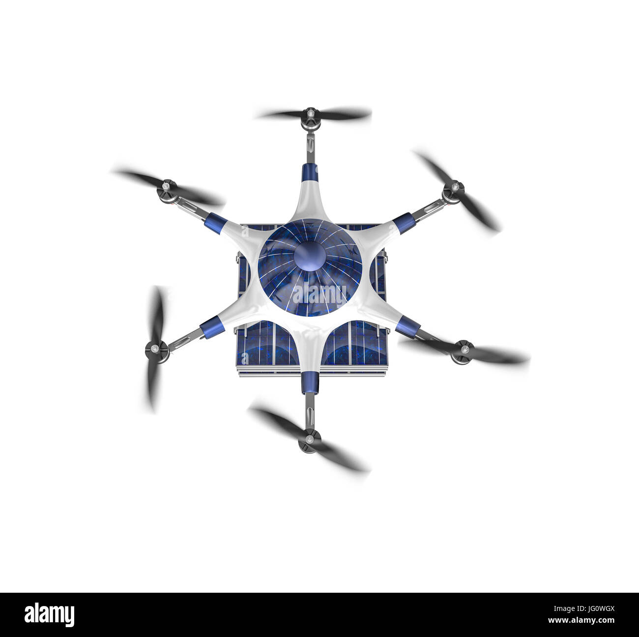 modern drone with solar panel 3d rendering image Stock Photo