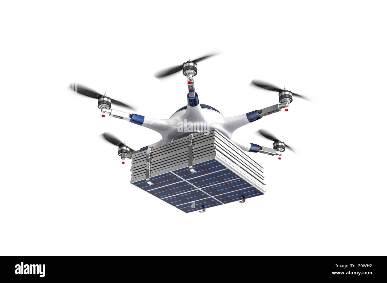 modern drone with solar panel 3d rendering image Stock Photo