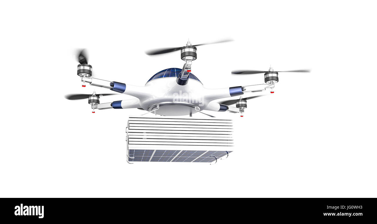 modern drone with solar panel 3d rendering image Stock Photo - Alamy