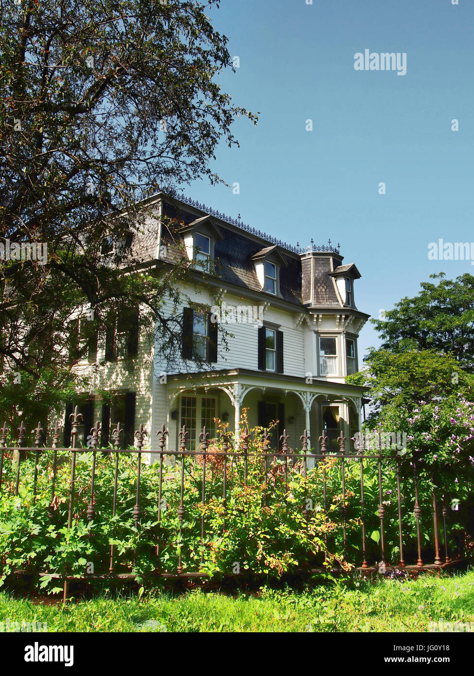Gated old Victorian manor home Stock Photo