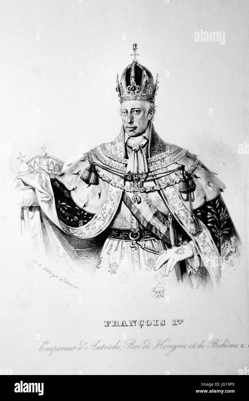 Franz I. von Österreich Litho Stock Photo