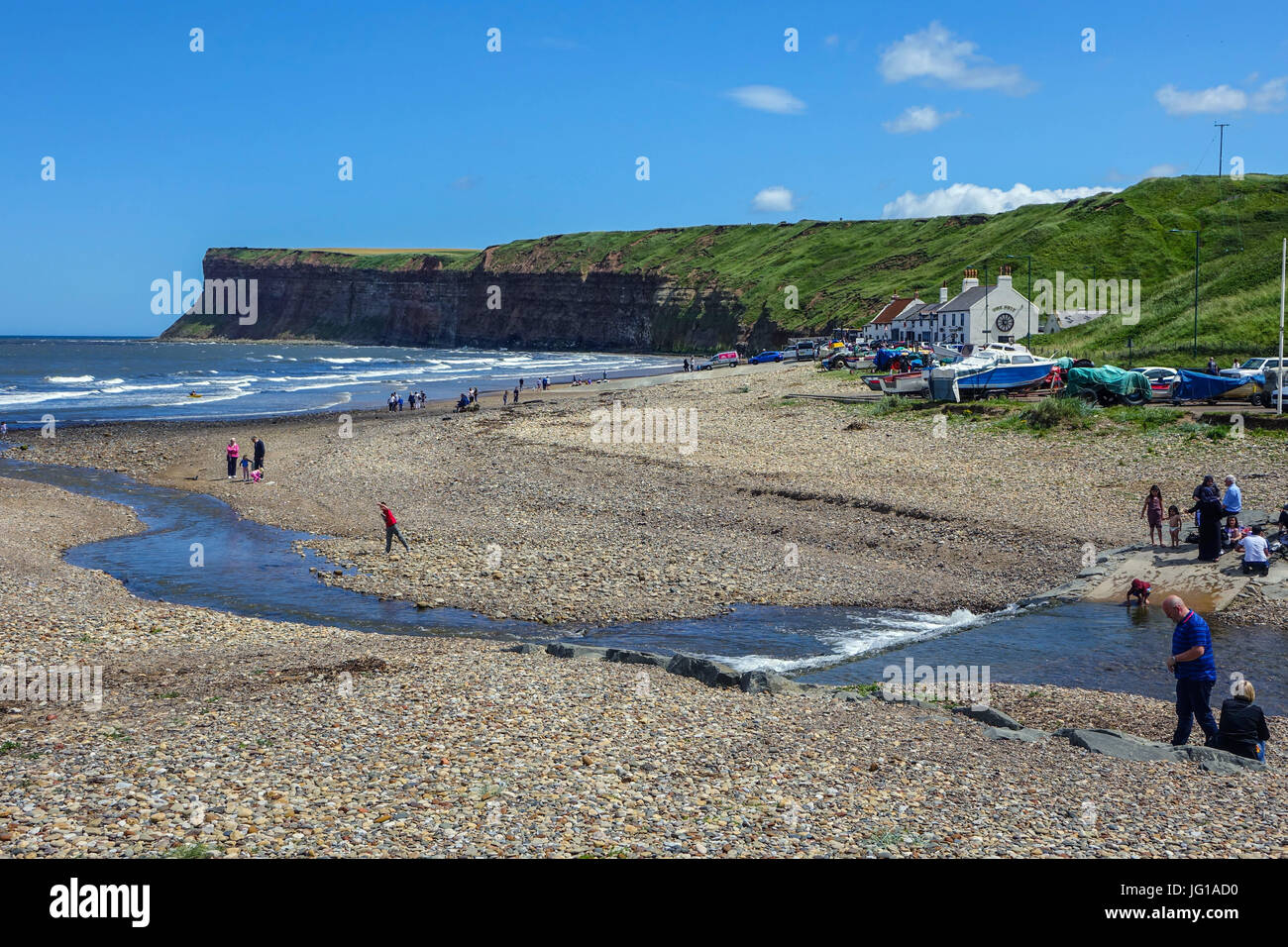 Typical English summer seaside holiday, Saltburn by the Sea, North