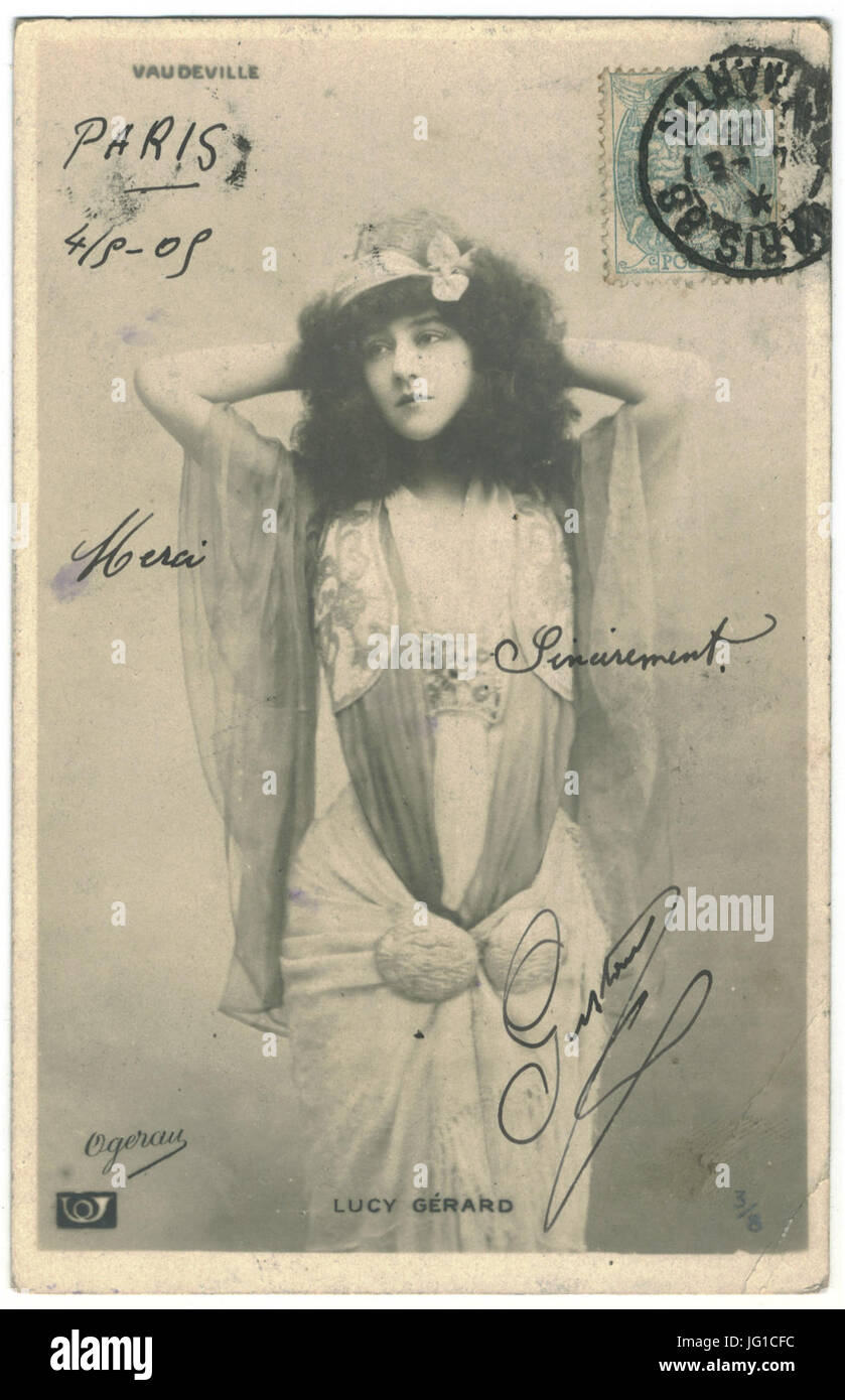 GÉRARD, Lucie Trompeta. 3-8. Vaudeville. Photo Ogerau Stock Photo