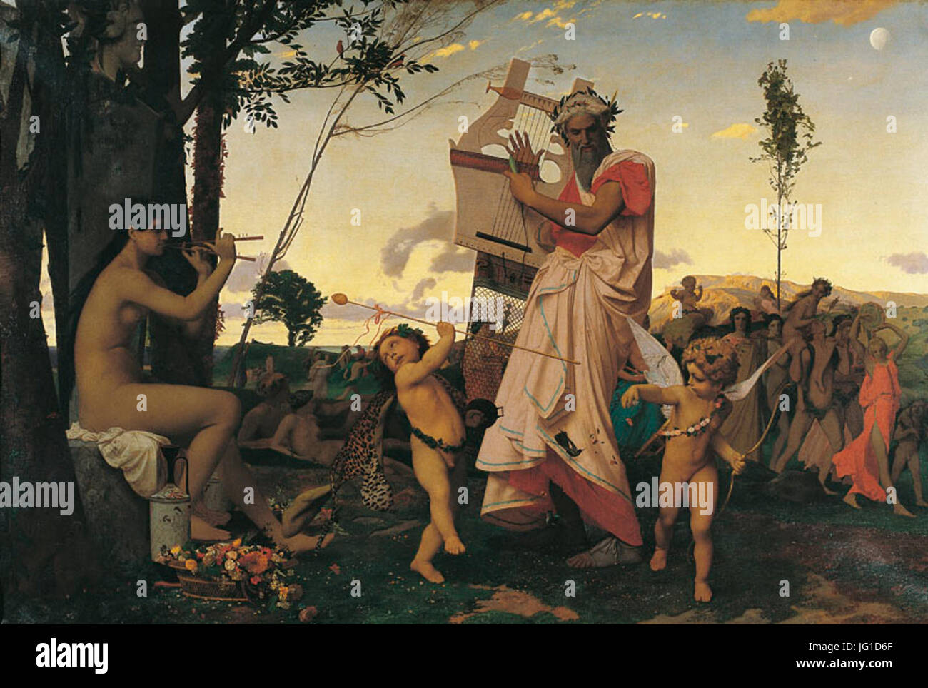 Anacreon with bacchus and cupid hi-res stock photography and