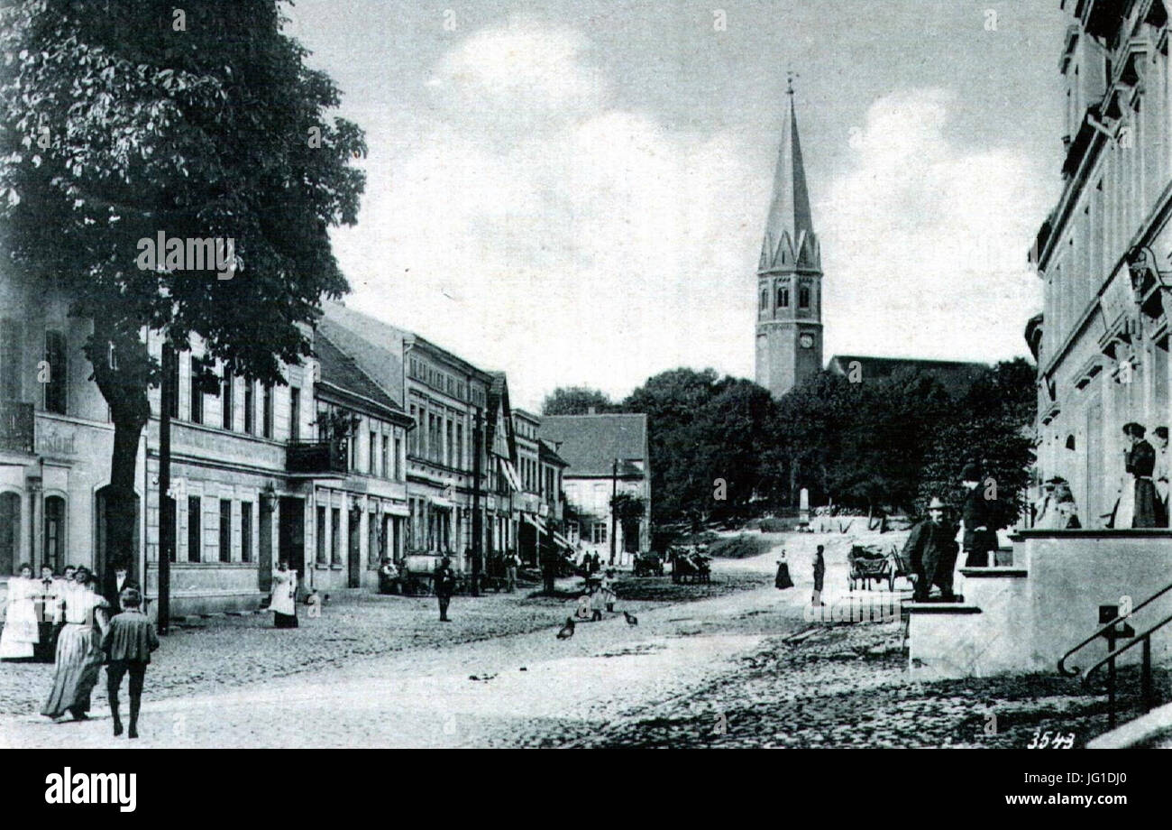 Gülzow - Hauptstrasse, Schlosspark 1899-01-04 Stock Photo