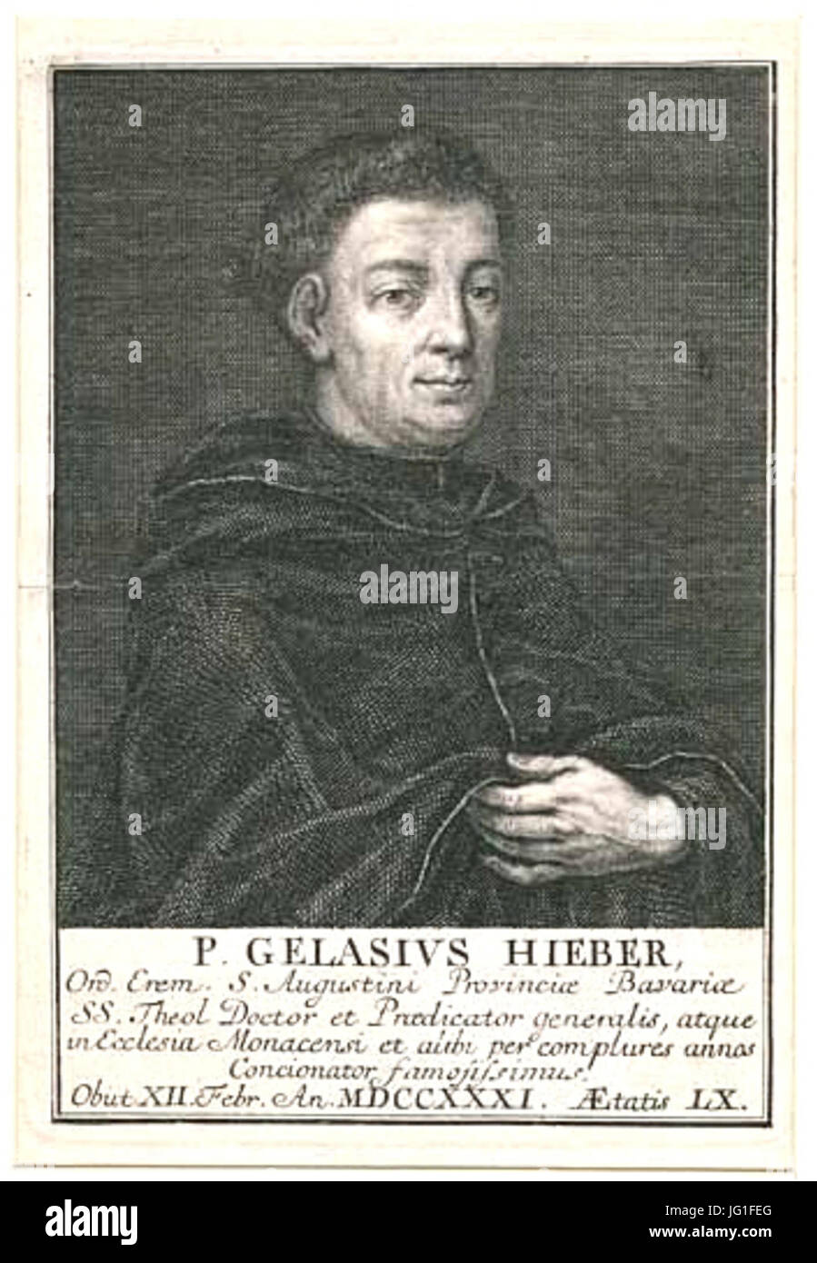 Gelasius Hieber - Augustinermönch und Prediger Stock Photo