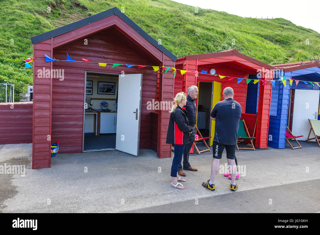 Typical English summer seaside holiday, Saltburn by the Sea, North Yorkshire Stock Photo