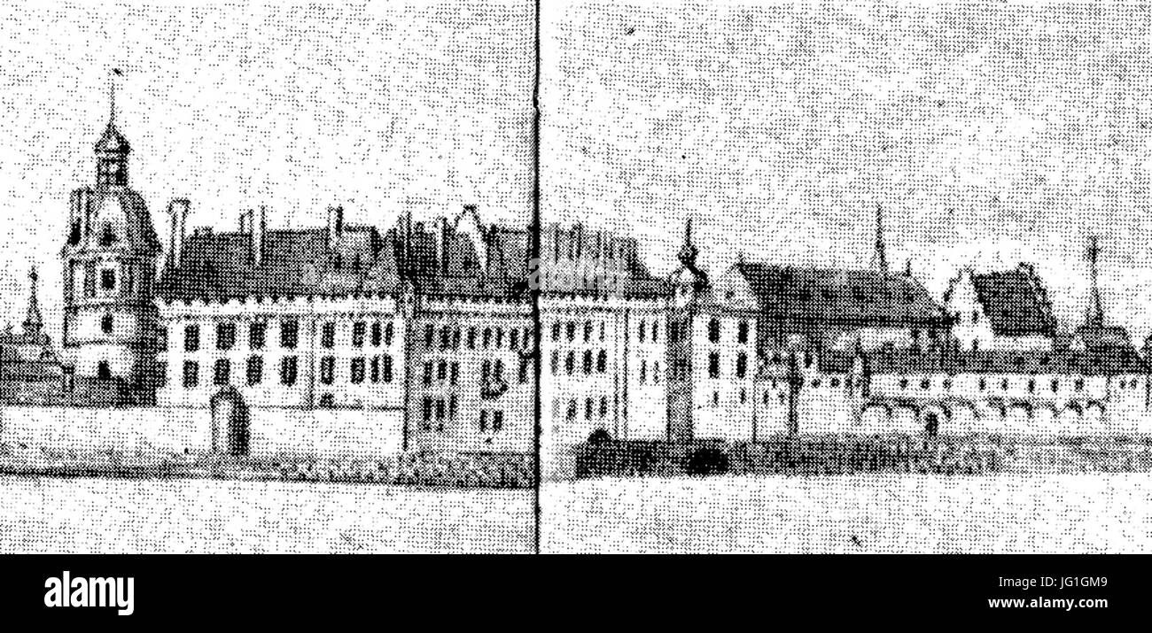 Düsseldorf, Schloss (links) und Lewenhaus (rechts), Federzeichnung von  Erich Philipp Plönnies, 1714 Stock Photo - Alamy