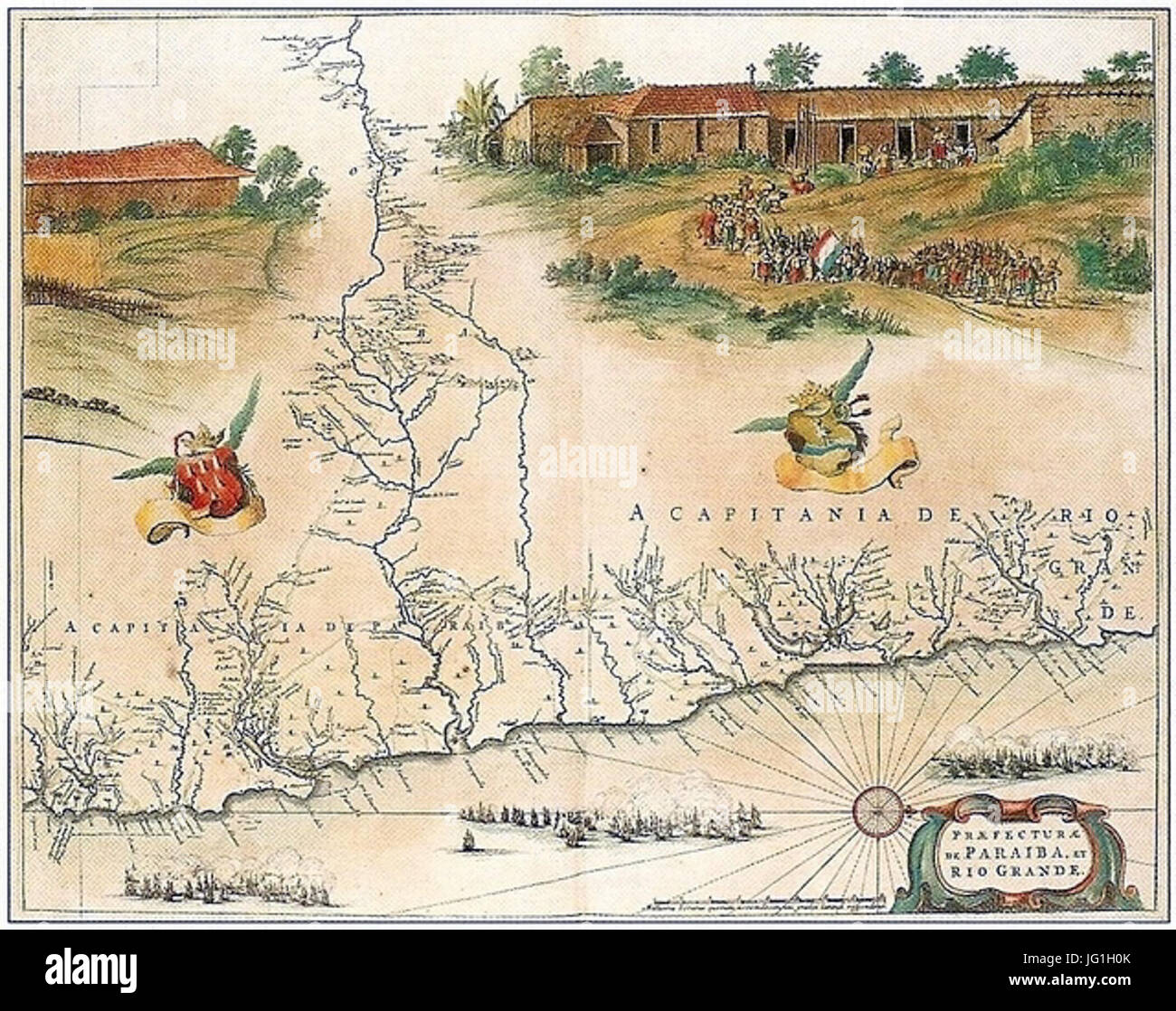 George Marcgraf Mapa Da Paraiba E Rio Grande Do Norte 1643 Stock Photo Alamy