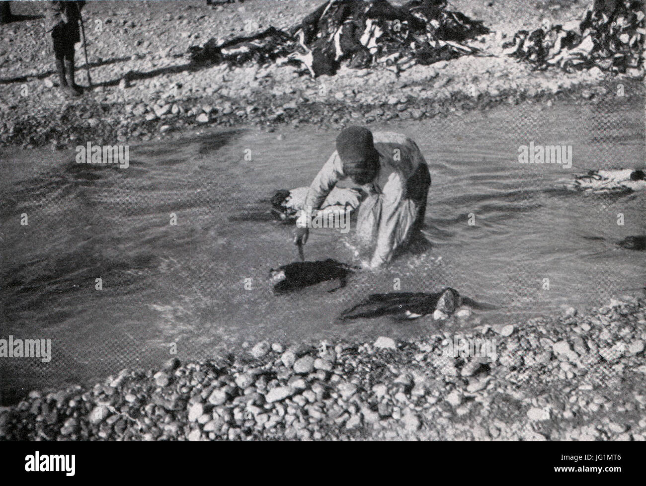 Das Färben der Rauchwaren, Hans Werner, 1914 (S. 125) Das erste Waschen der Persianerfelle und reinigen von Fleischteilen und Blut Stock Photo