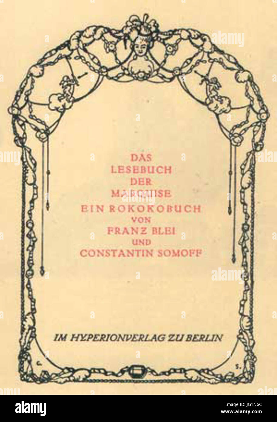 Das Lesebuch der Marquise 28cover29 02 Stock Photo