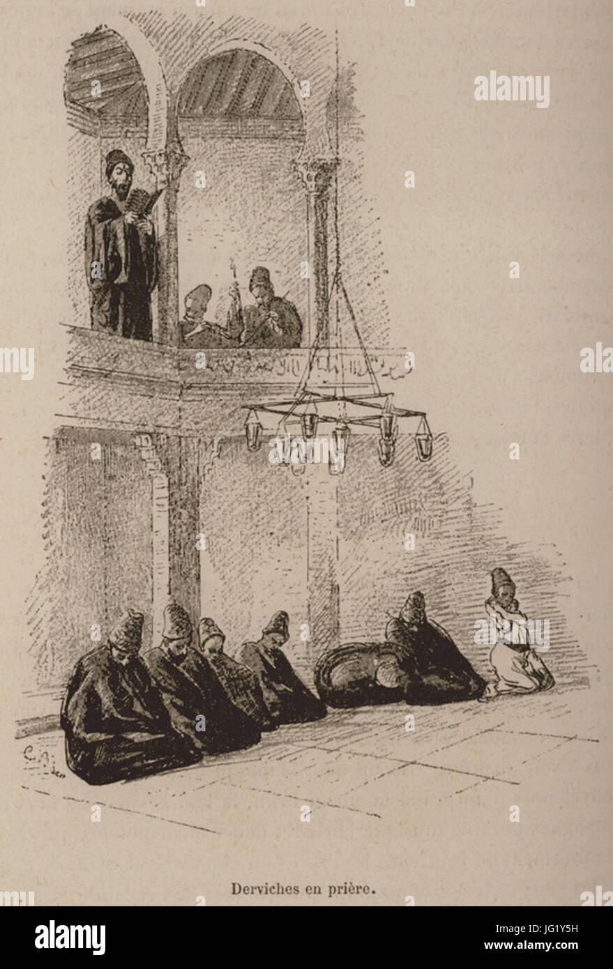 Derviches en prière - De Amicis Edmondo - 1883 Stock Photo