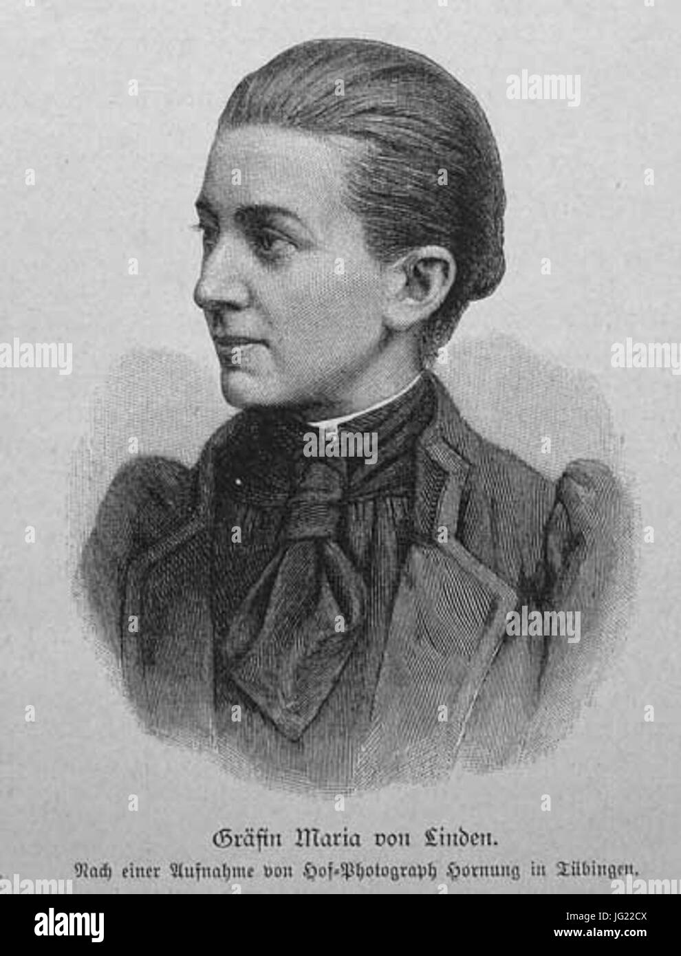 Gräfin Maria von Linden nach einer Aufnahme von Hof-Photograph Hornung in Tübingen Stock Photo