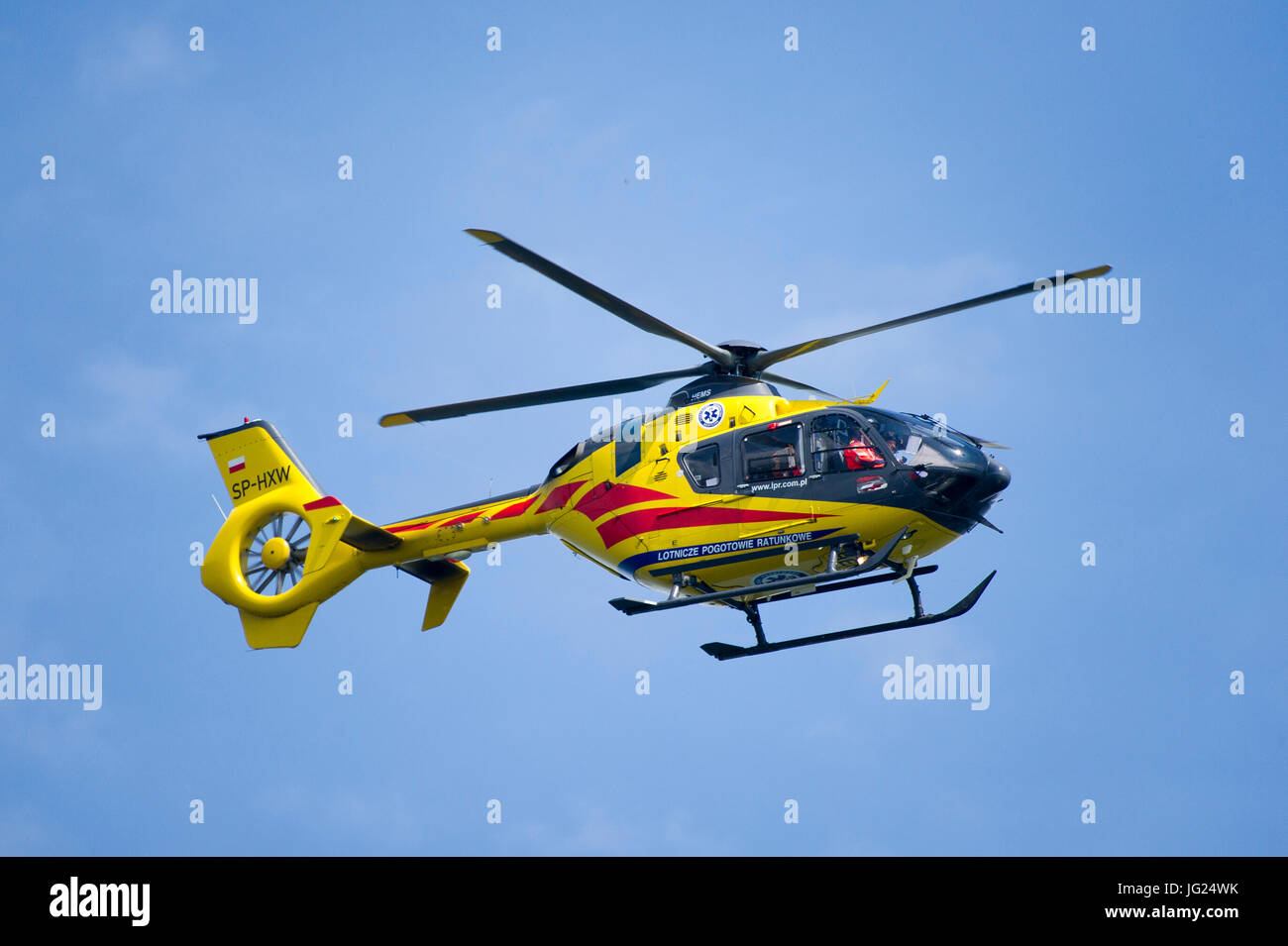 Eurocopter EC 135 helicopter of Polish Lotnicze Pogotowie Ratunkowe over Gdynia, Poland. 23 June 2017 © Wojciech Strozyk / Alamy Stock Photo Stock Photo