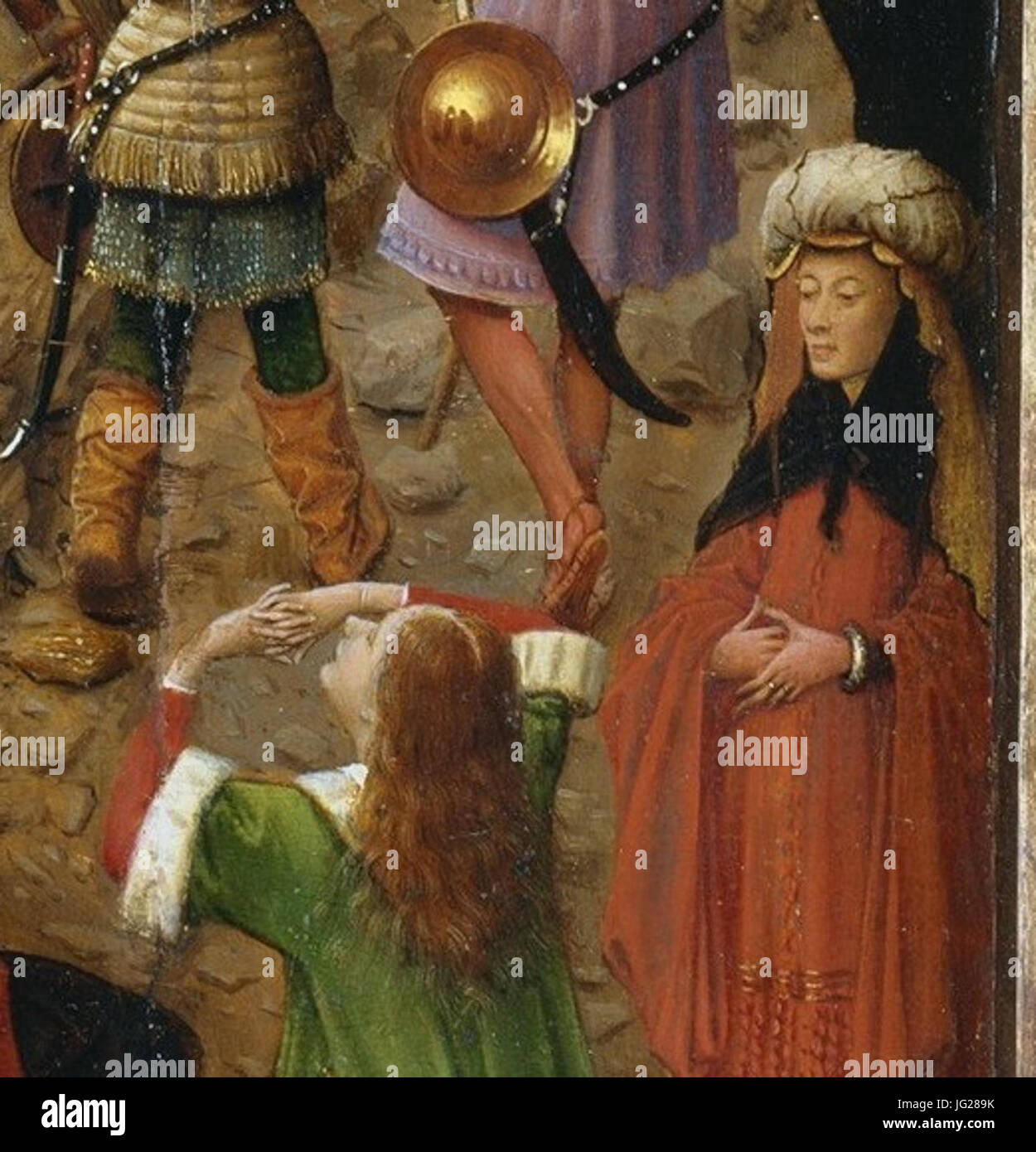 Jan van Eyck Diptych Detail MM 26 Sibly 26 reflection Stock Photo