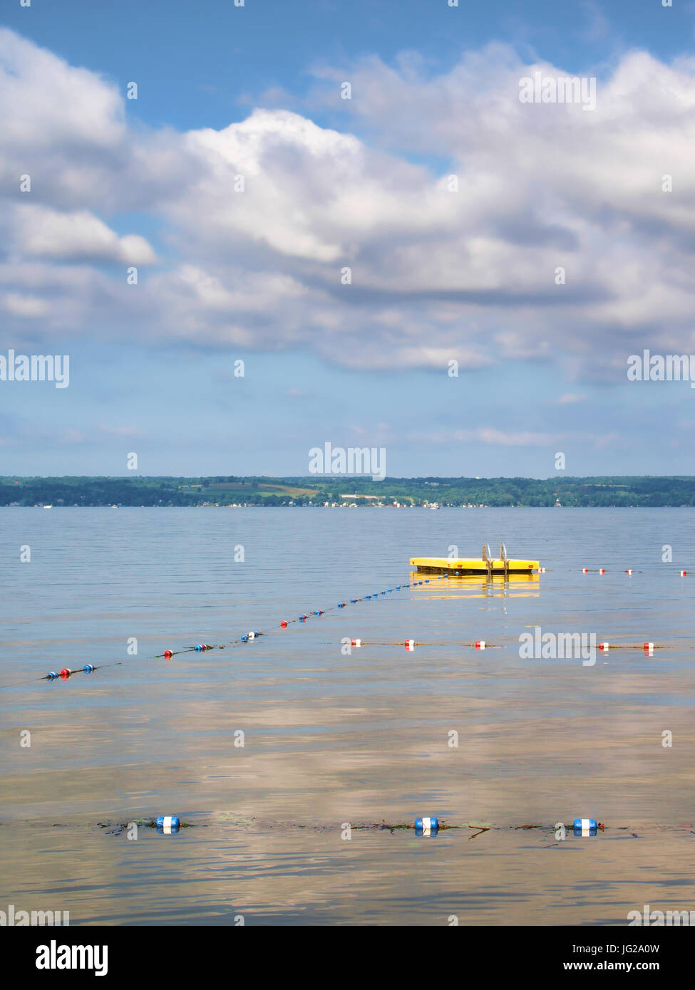 Cayuga Lake from Aurora, New York with Romulus, New York on the far