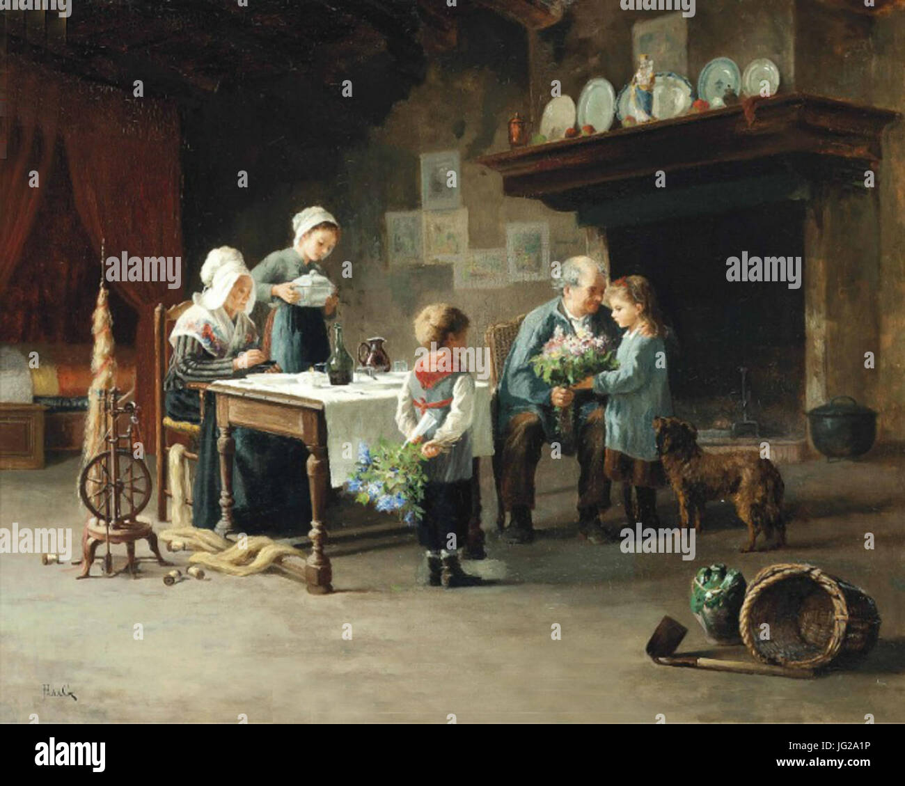 JeanPaul Haag Flowers for grandfather Stock Photo Alamy