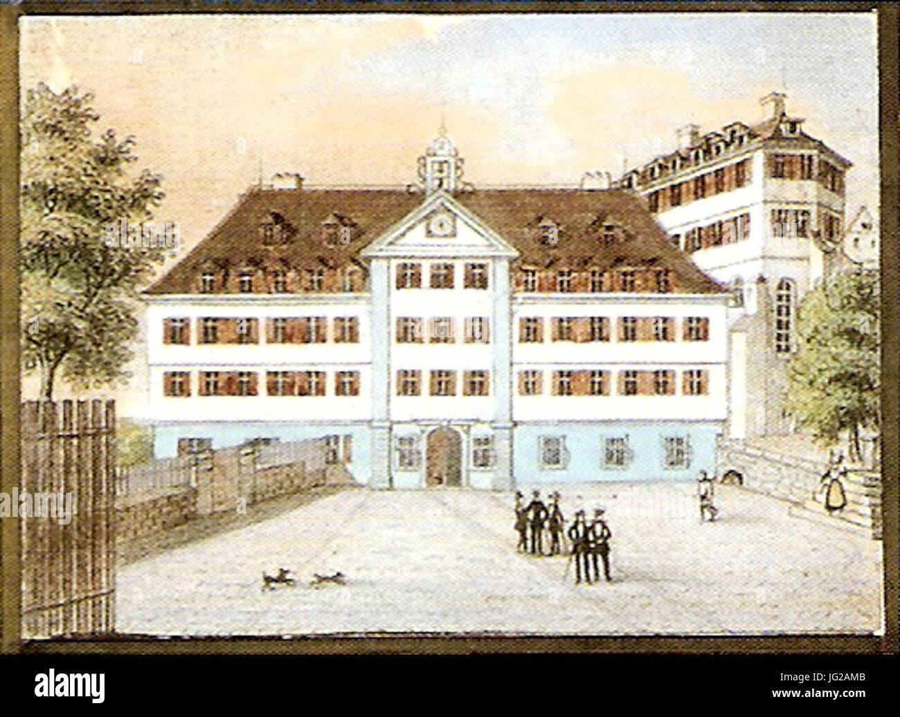 JKull-Das Evangelische Stift in Tübingen 28aus Sammelbild29 aquarLith 1850  2861929 Stock Photo - Alamy