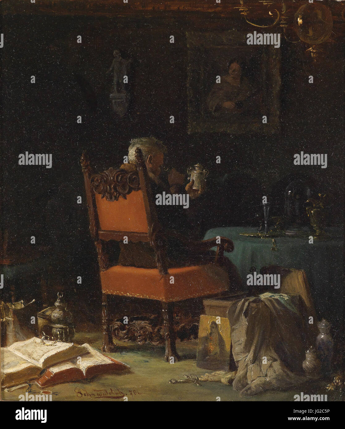 Johann von Schraudolph Der Antiquitätenliebhaber 1870 Stock Photo Alamy