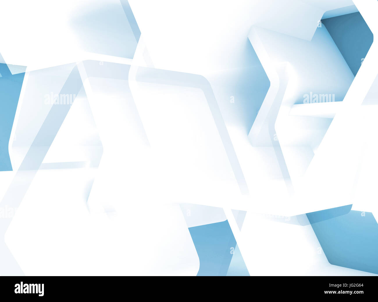 Abstract blue white technology background with hexagonal structures. 3d ...