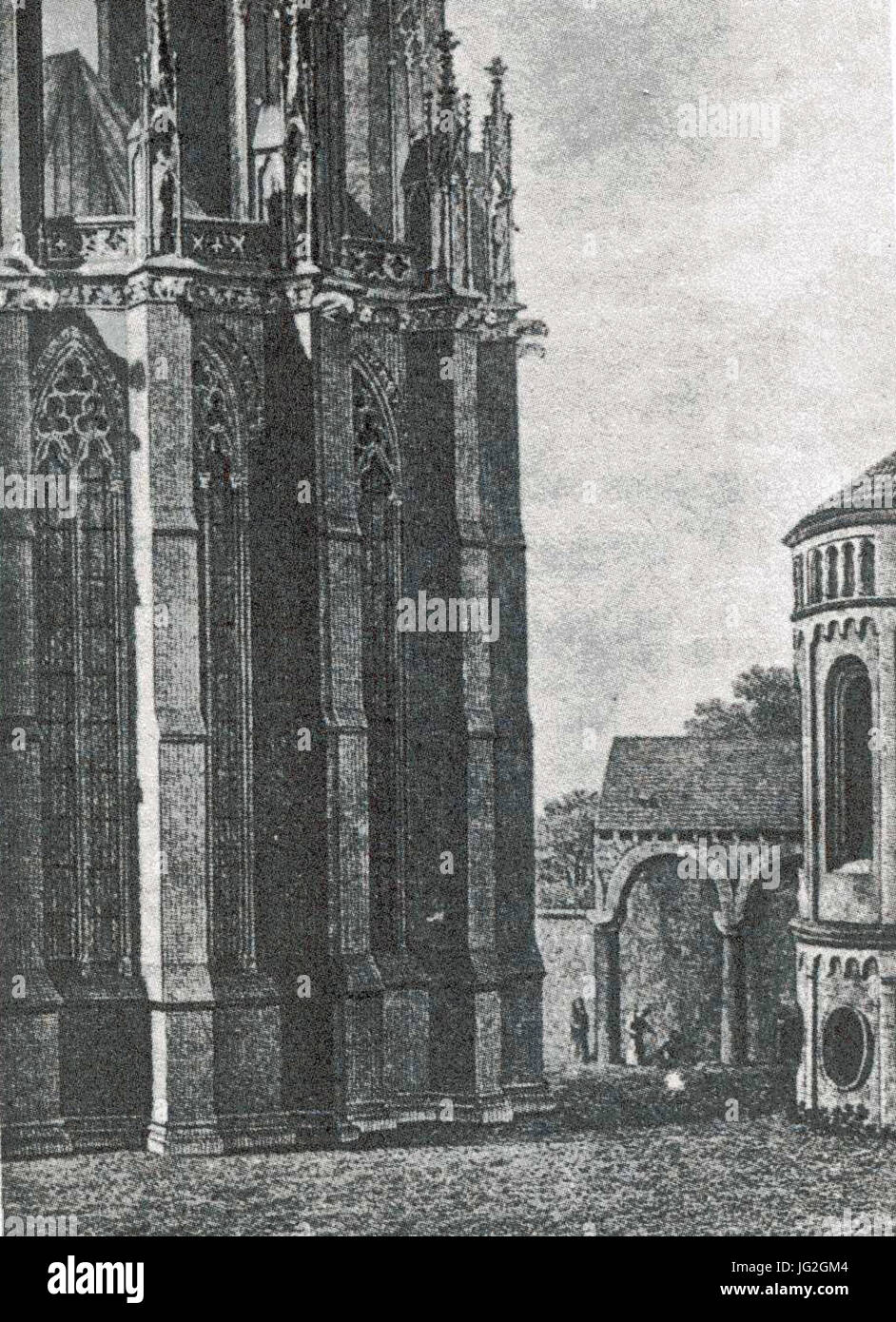 Kölner-Dom-und-Säulengang-zur-Kirche-St-Naria-Ad-Gradus-Domenico-Quaglio-1816 Stock Photo