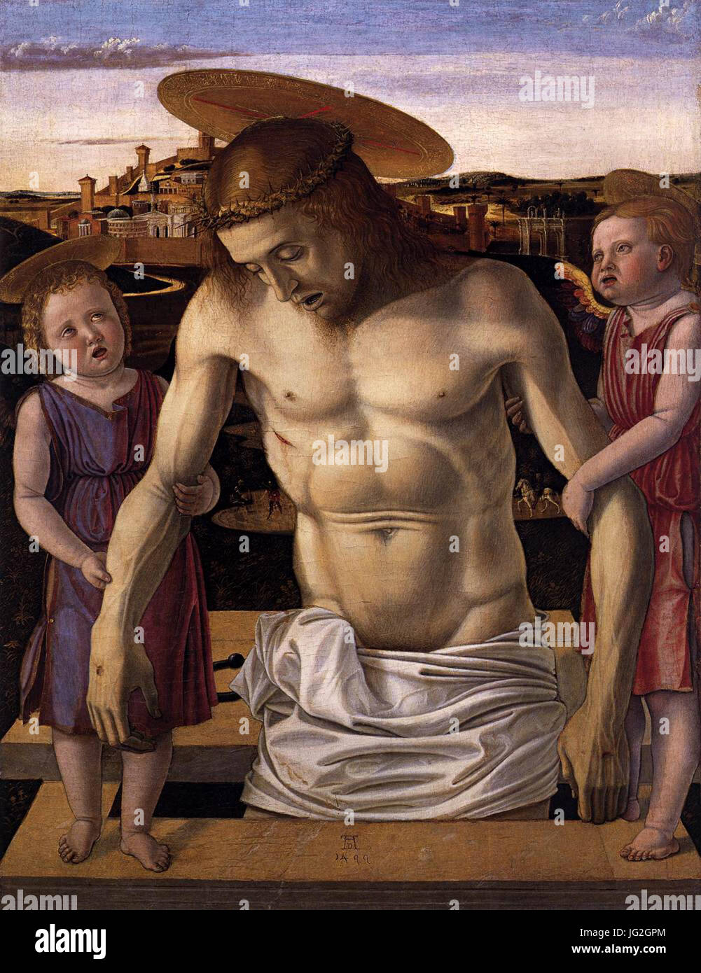 Giovanni Bellini - Dead Christ Supported by Two Angels (Pietà) - WGA01629  Stock Photo - Alamy
