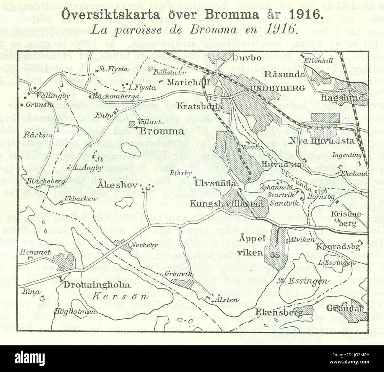 Karta över Bromma 1916 Stock Photo - Alamy