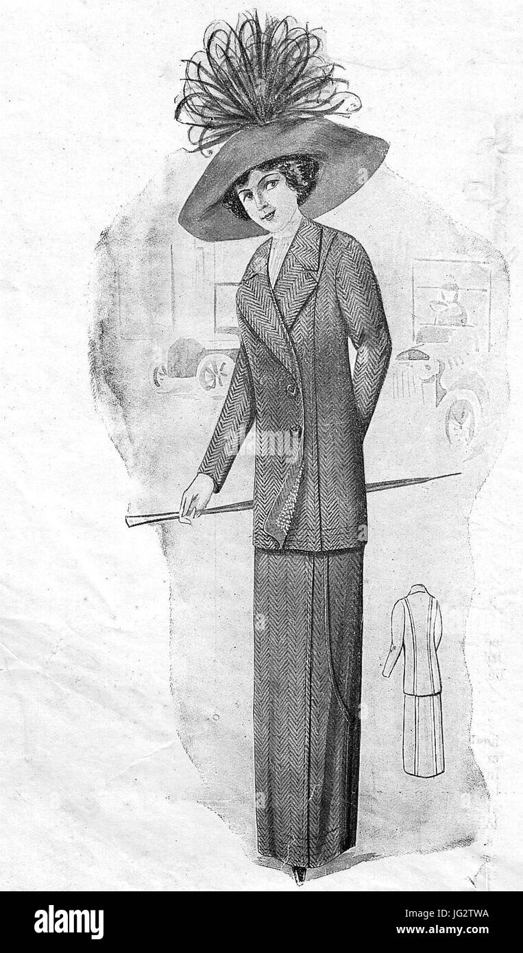 Kostüm-Modell der Firma A. & S. Segall, Berlin C., Kurstr. 47-48 (1912) Stock Photo