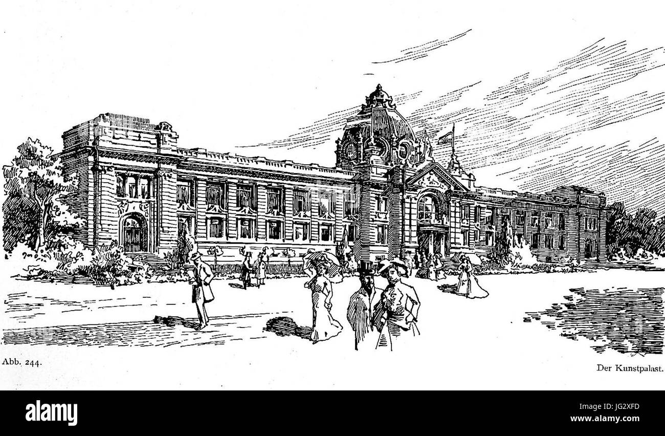 Kunstpalast in Düsseldorf, erbaut für die Industrie- und Gewerbeausstellung Düsseldorf im Jahr 1902, Grundriss Entwurf Albrecht Bender, Fassade Entwurf Eugen Rückgauer Stock Photo