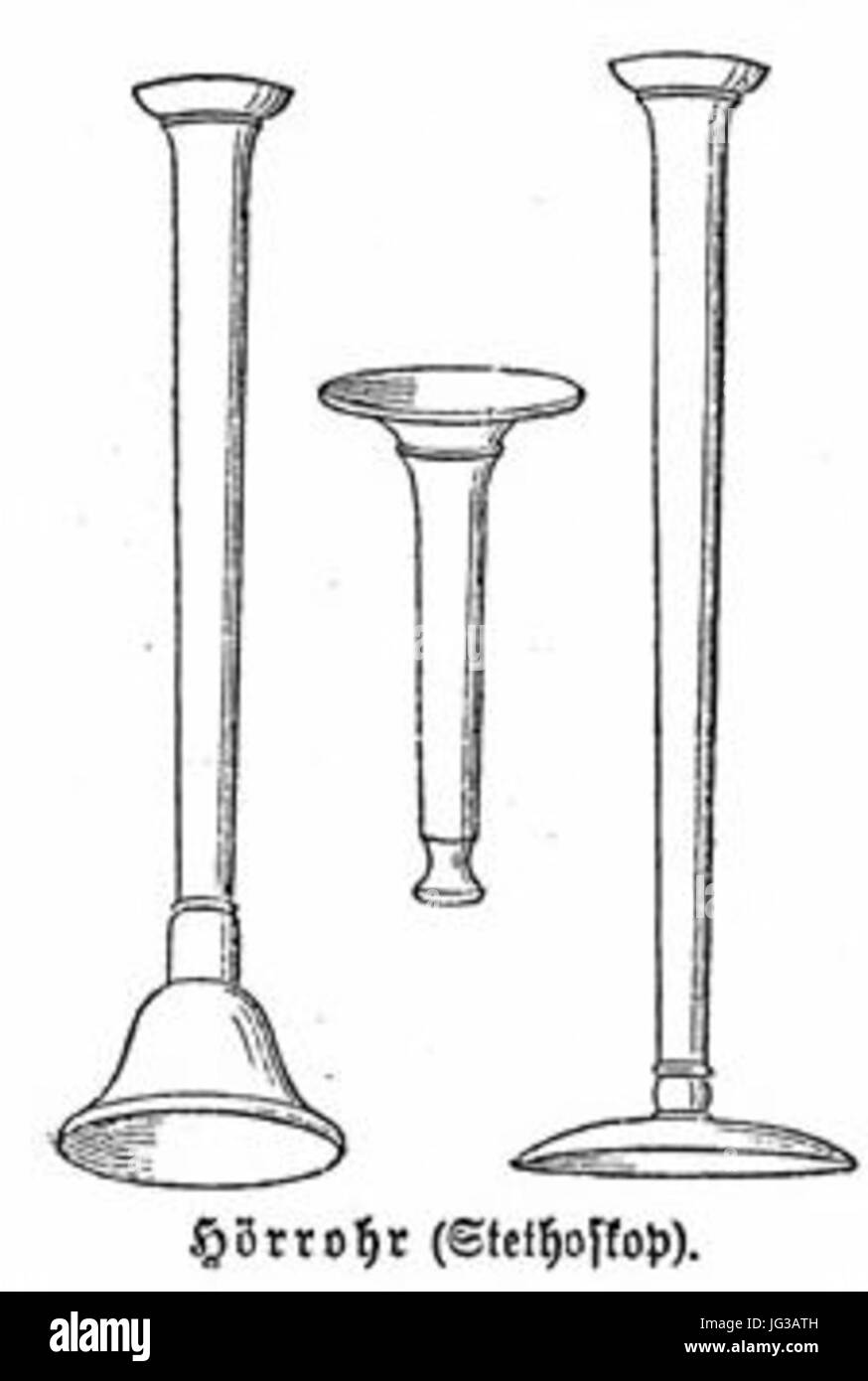 Hörrohr Stethoskop Meyers 1890 Stock Photo