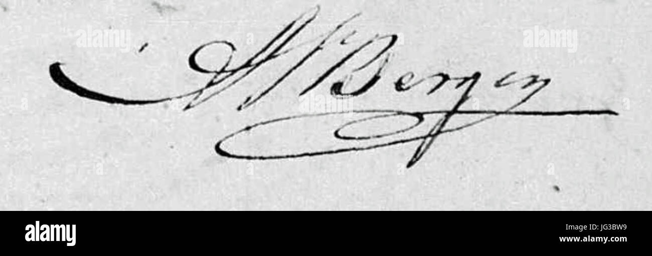 Handtekening Adrianus van Bergen 281760-184429 Stock Photo