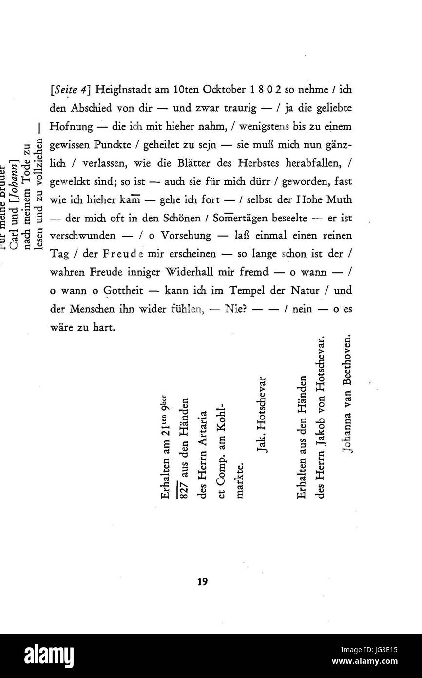 Heiligenstädter Testament 5 Stock Photo Alamy