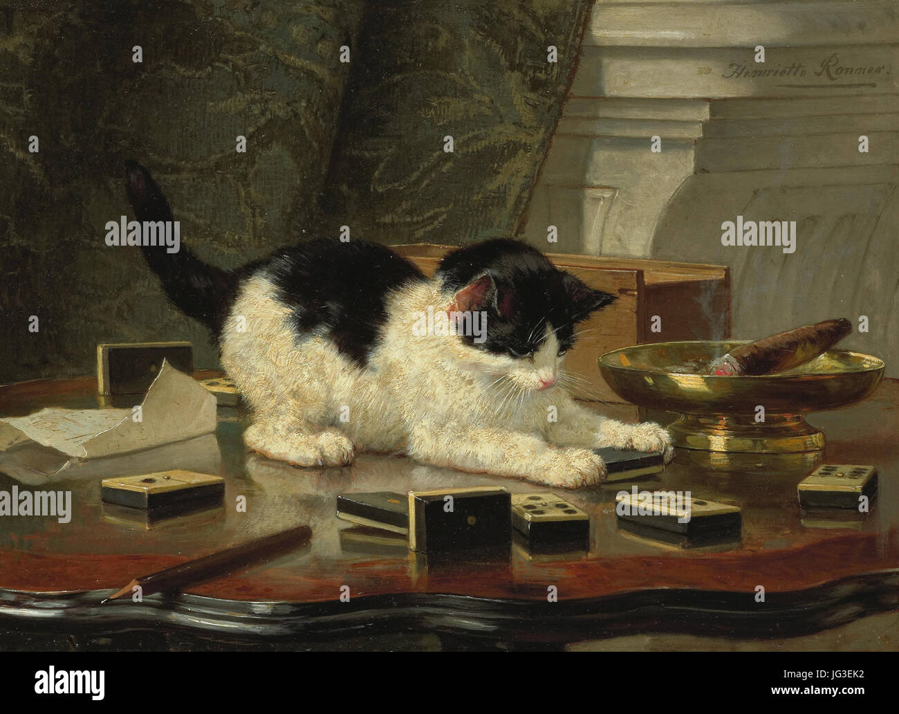 Henriëtte Ronner-Knip - Katjesspel Stock Photo