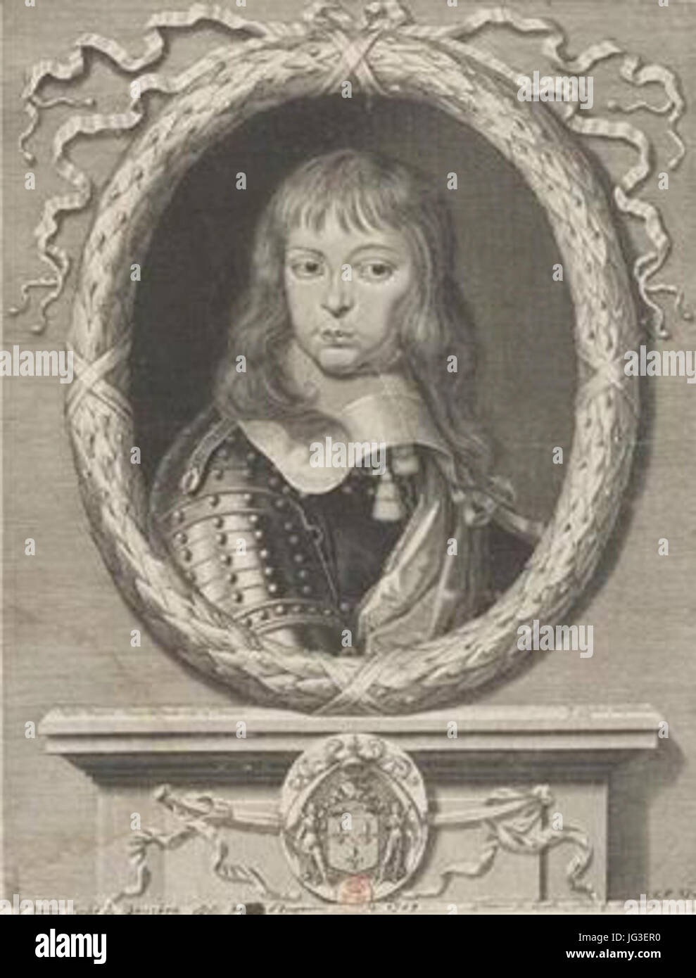 Henri Jules de Bourbon Duke of Enghien future Prince of Condé after a painting by van Egmont of 1657 Stock Photo