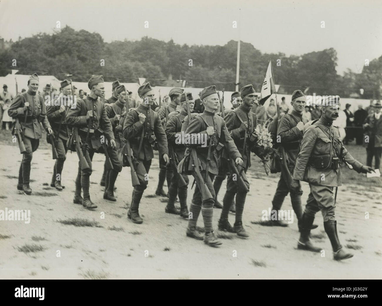 Het detachement van het 8e Regiment Infanterie onder commando van de ...