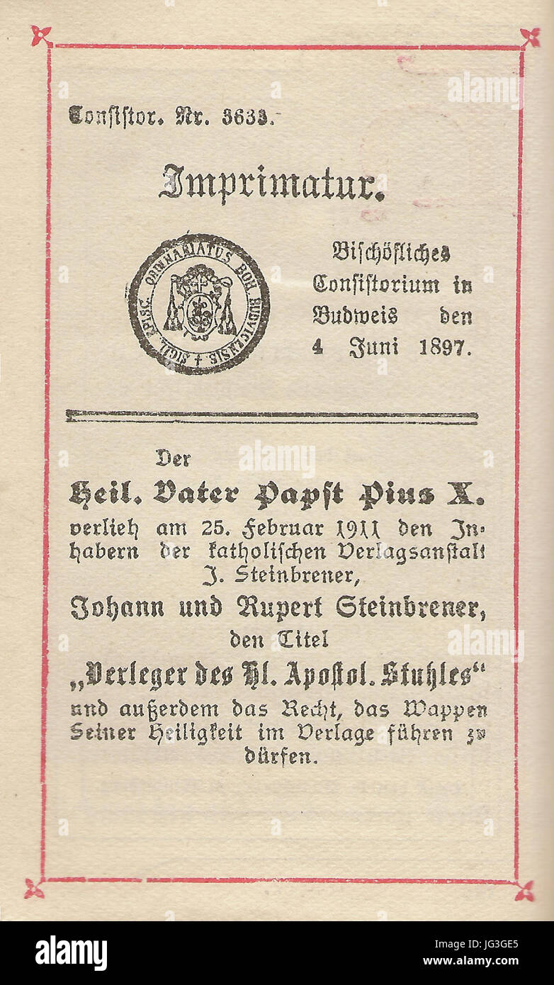 Himmelsbrot   Imprimatur (1897) Stock Photo