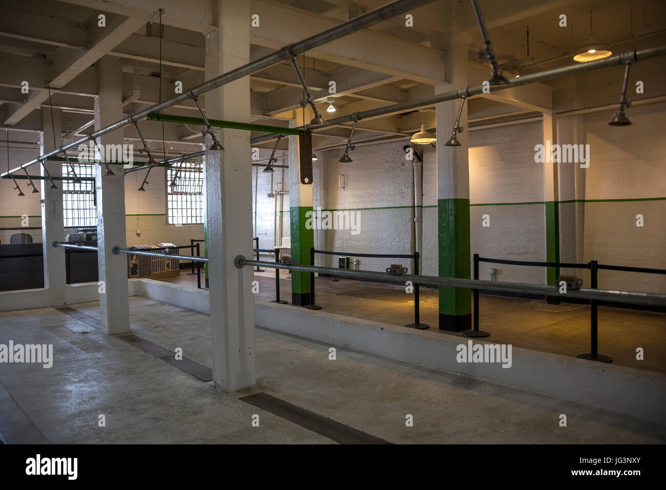 shower area, showers, Alcatraz Prison, United States Penitentiary