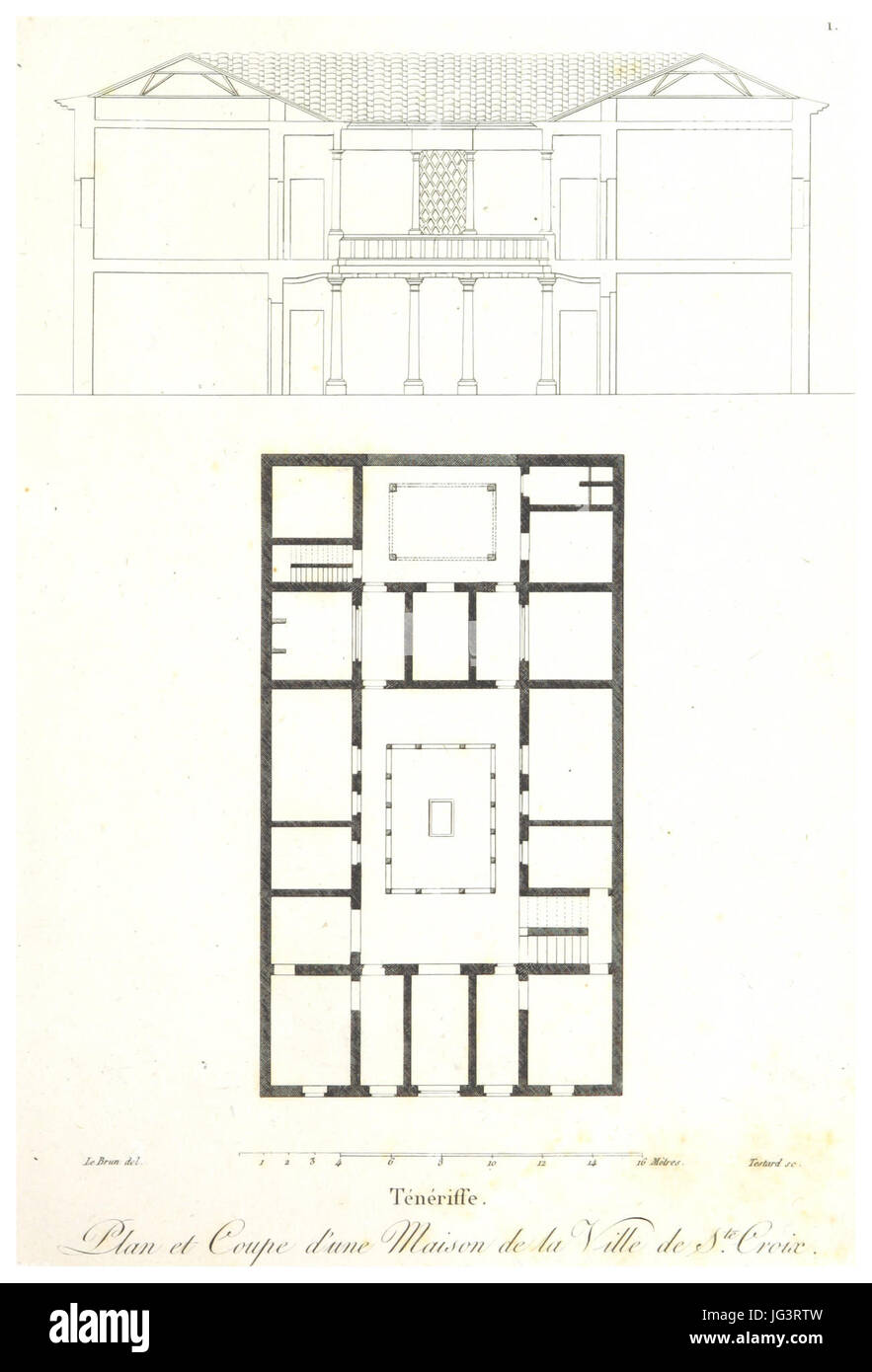 MILBERT(1812) p011 Ténériffe - Plan d'une Maison Stock Photo
