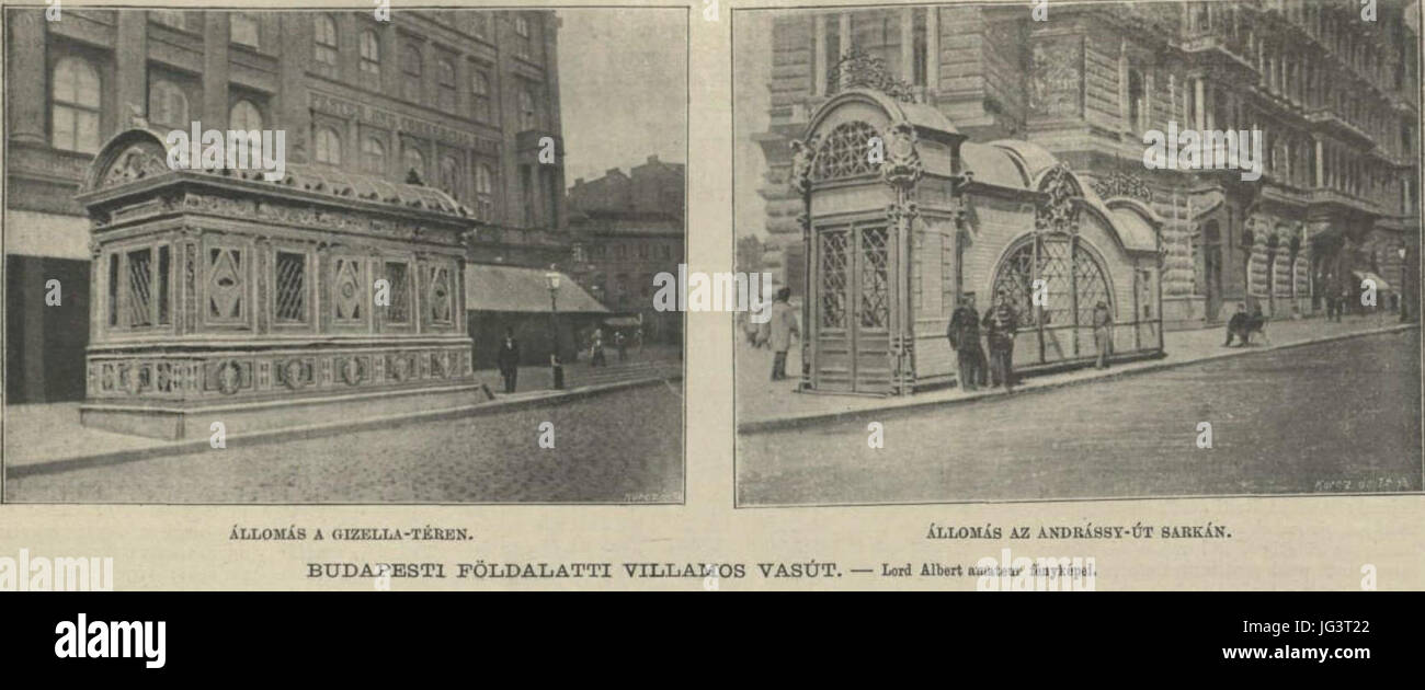 Millenniumi Földalatti Vasút megállók 1896-17 Stock Photo
