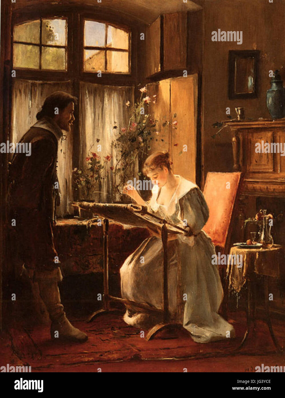 Lady seated painting hi-res stock photography and images - Alamy