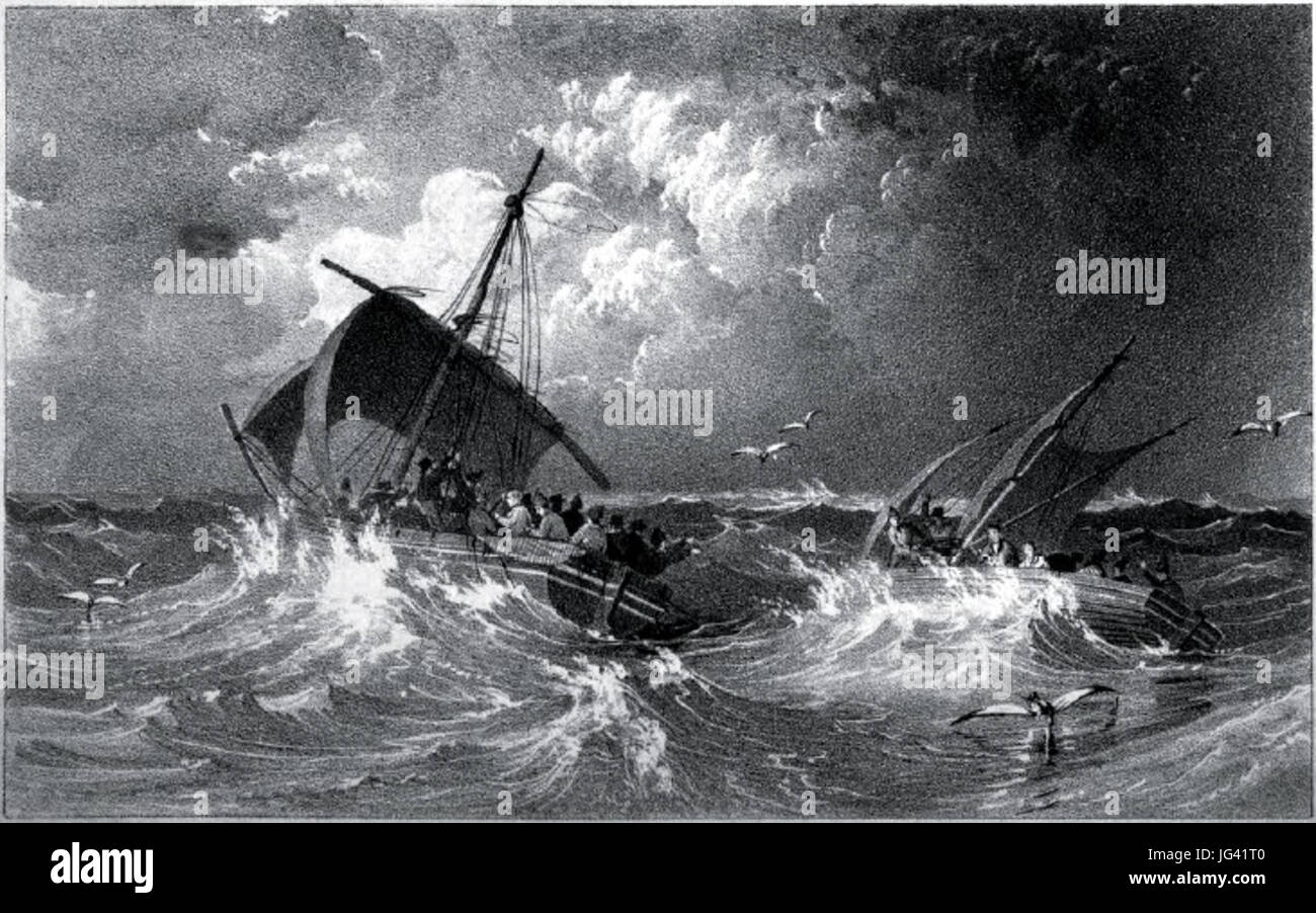 Romanatsy Jolly Boat Narrative of a Voyage Round the World - Jolly Boat s Crew Stock Photo ...