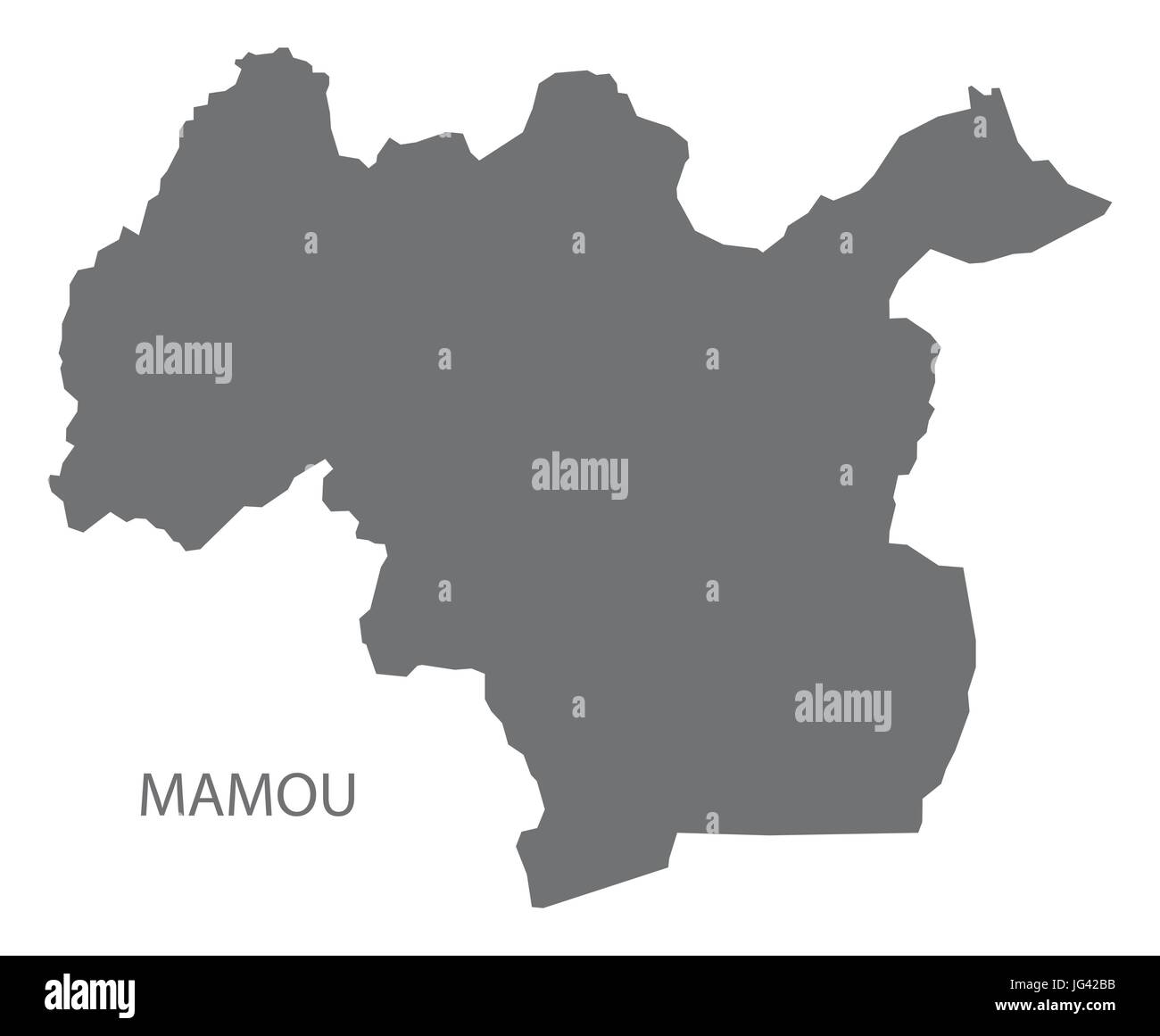 Mamou Guinea map grey illustration silhouette Stock Vector Image & Art