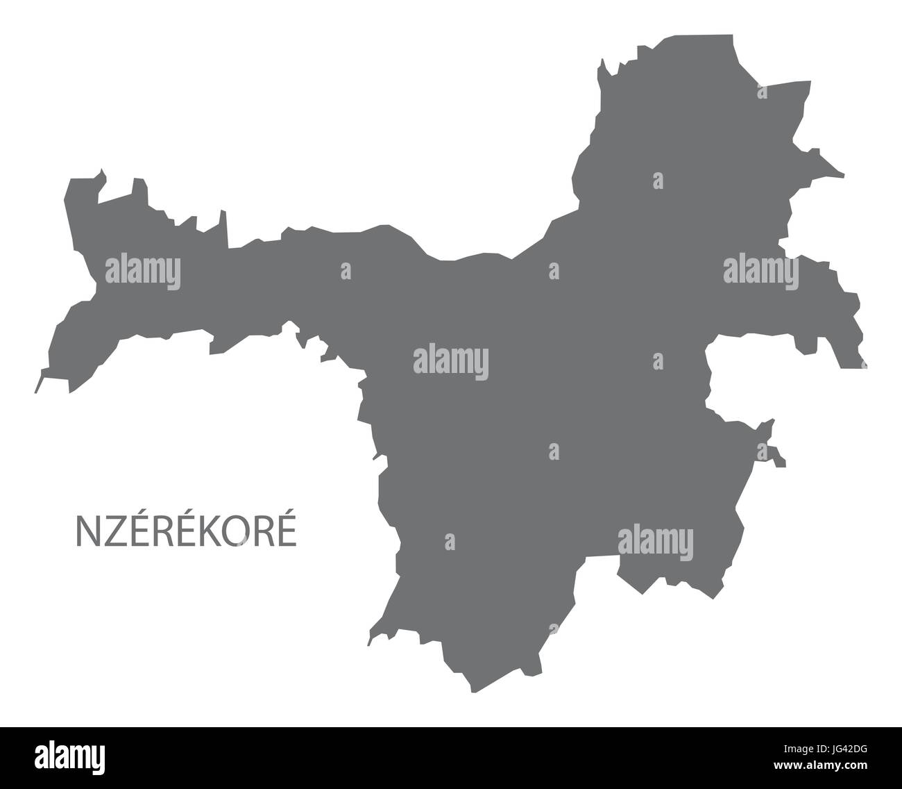 Nzerekore Guinea map grey illustration silhouette Stock Vector Image