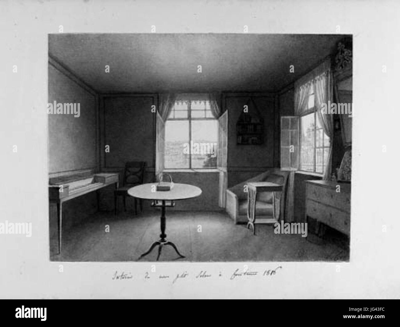 Louis Cochelet Interior of artist s room in Constance 1816 Stock Photo